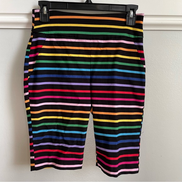 New York & Company Pants - New York and Company Rainbow Colorful Striped Shorts Stretch Size Small